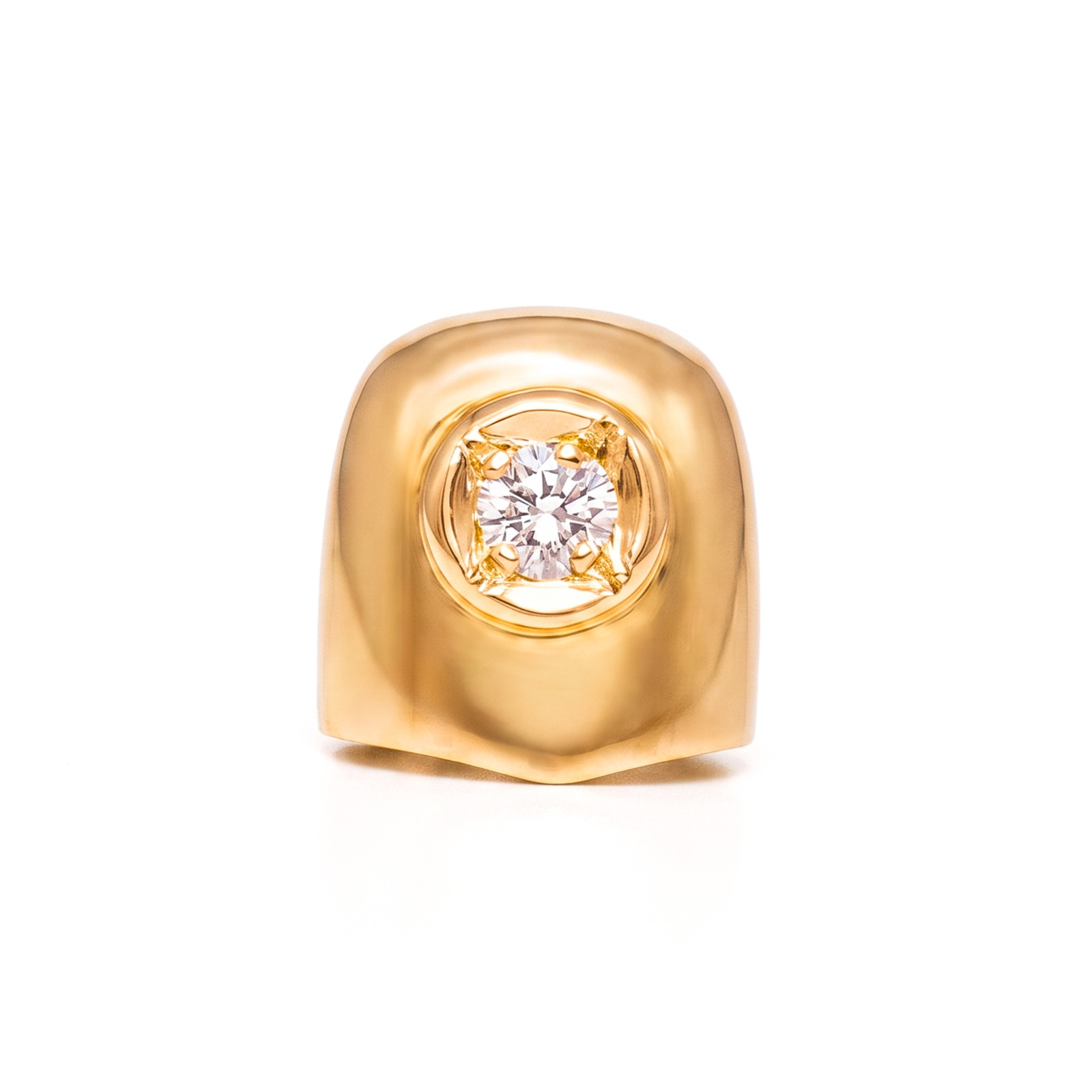 Picture of Gold Tooth with one Zirconia stone.