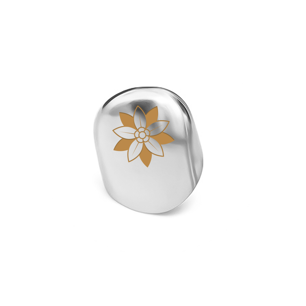 Picture of White gold tooth with flower